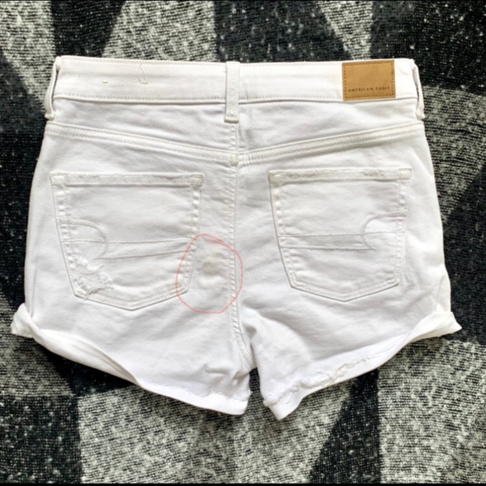 American Eagle High Waisted White Jean Shorts - Picture 8 of 10